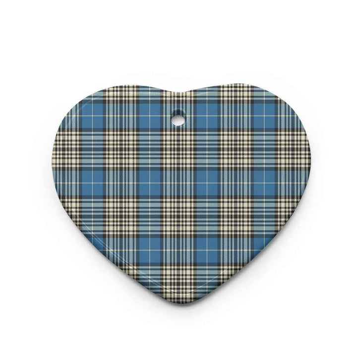 Scottish Napier Ancient Clan Tartan Ceramic Ornament Heart Shape Tartan Plaid