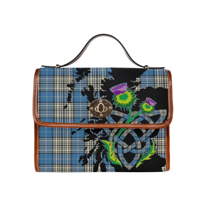 Scottish Napier Ancient Clan Tartan Waterproof Canvas Bag With Thistle Tartan Plaid 1
