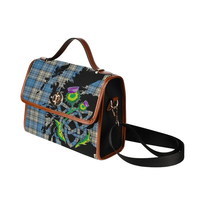 Scottish Napier Ancient Clan Tartan Waterproof Canvas Bag With Thistle Tartan Plaid 4