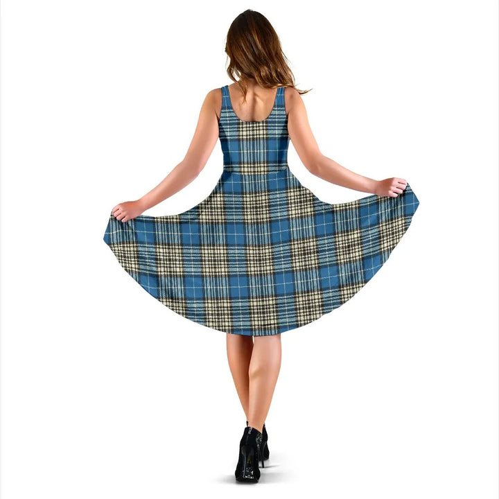 Scottish Napier Ancient Clan Tartan Women Midi Dress