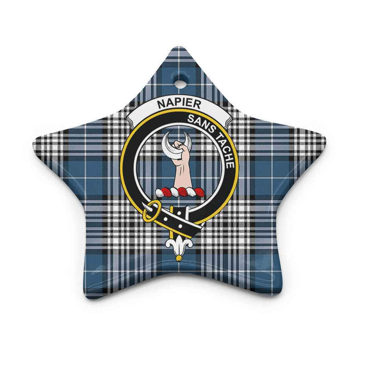 Scottish Napier Clan Crest Tartan Ceramic Ornament Star Shape Tartan Plaid