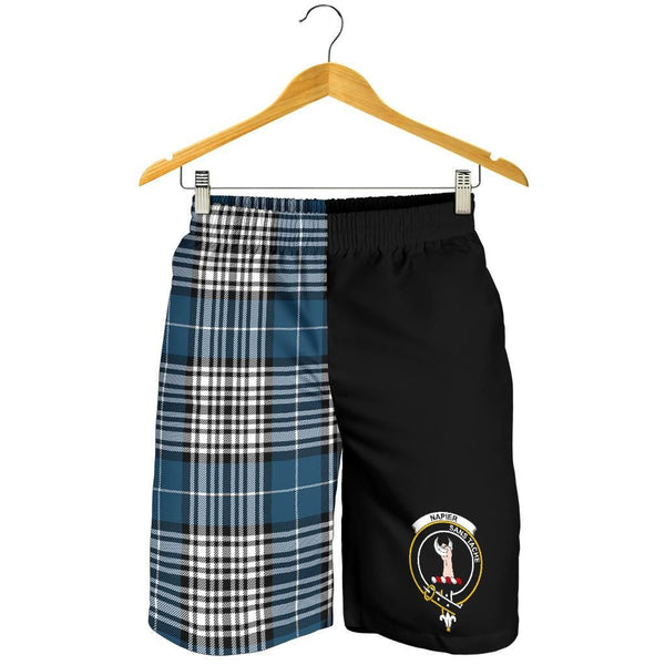 Scottish Napier Clan Crest Tartan Half of Me Men's Shorts