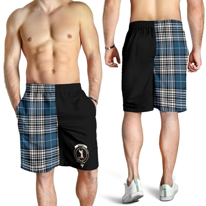 Scottish Napier Clan Crest Tartan Half of Me Men's Shorts