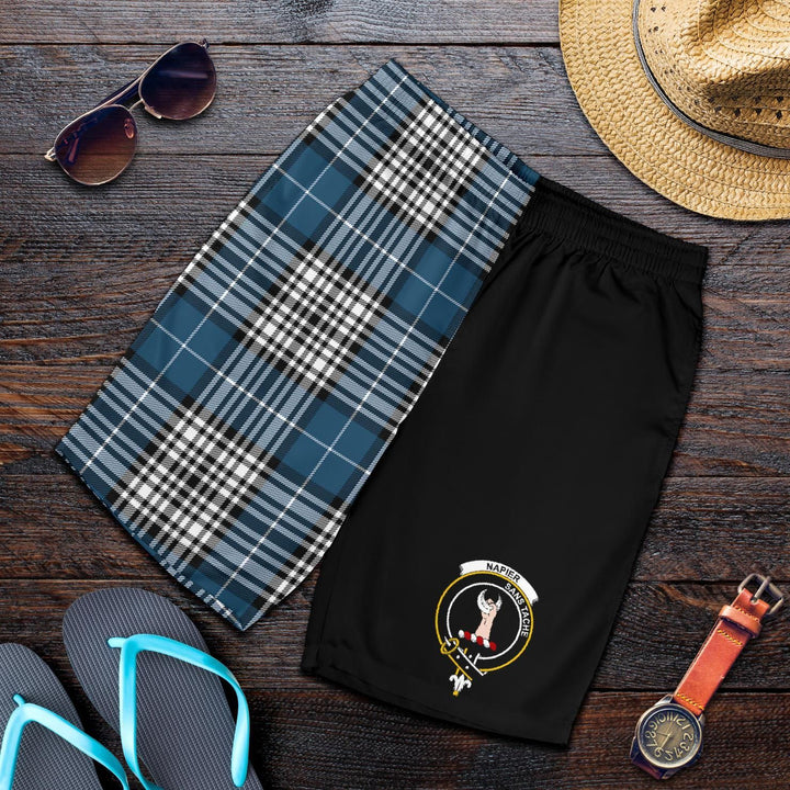 Scottish Napier Clan Crest Tartan Half of Me Men's Shorts