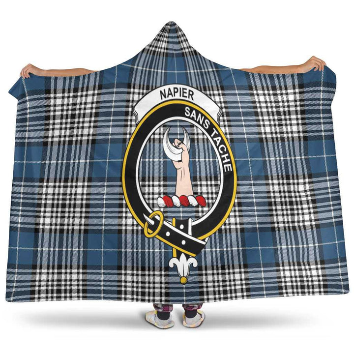 Scottish Napier Clan Crest Tartan Hooded Blanket Tartan Plaid 1