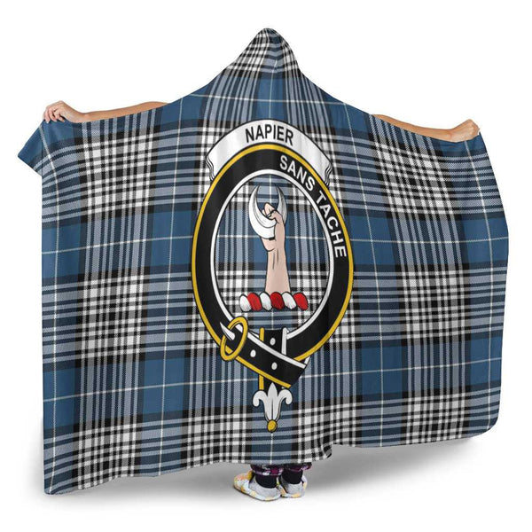 Scottish Napier Clan Crest Tartan Hooded Blanket Tartan Plaid 2