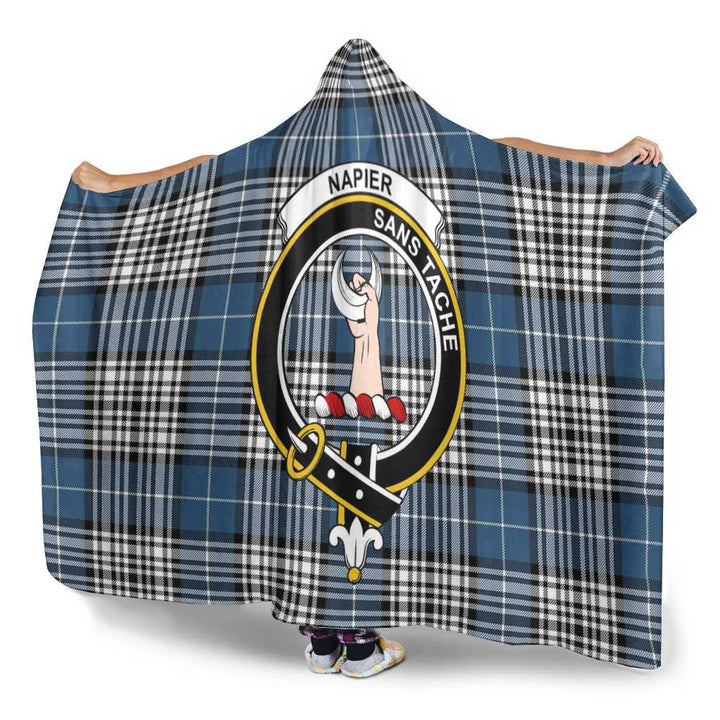 Scottish Napier Clan Crest Tartan Hooded Blanket Tartan Plaid 3