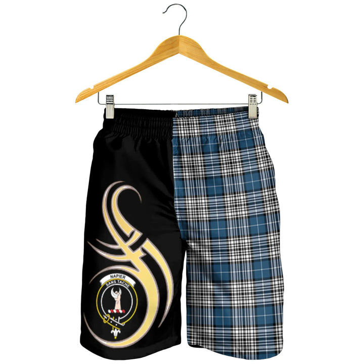 Scottish Napier Modern Clan Crest Tartan Believe in Me Men's Shorts