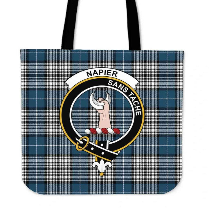 Scottish Napier Modern Clan Crest Tartan Tote Bag Tartan Plaid