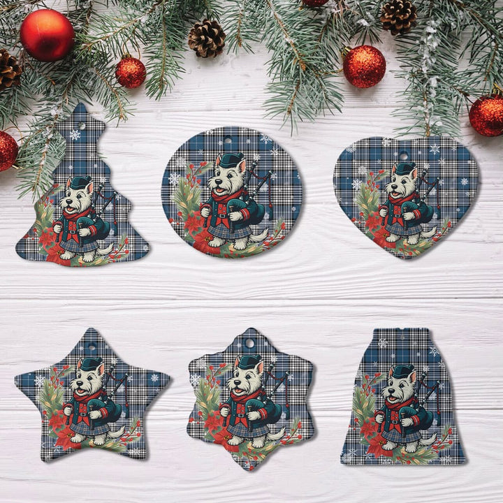 Scottish Napier Modern Clan Tartan Ceramic Ornament Cute Scottish Terrier Dog All Style Tartan Plaid