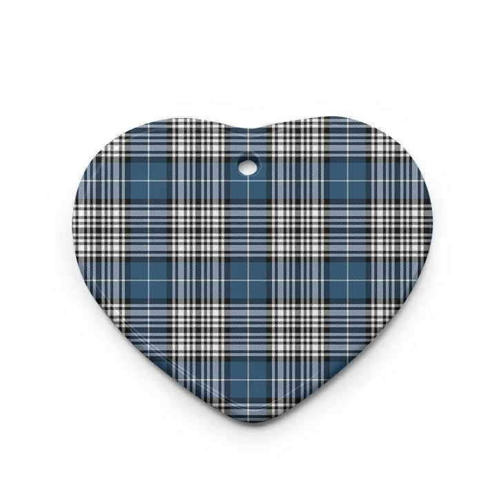 Scottish Napier Modern Clan Tartan Ceramic Ornament Heart Shape Tartan Plaid