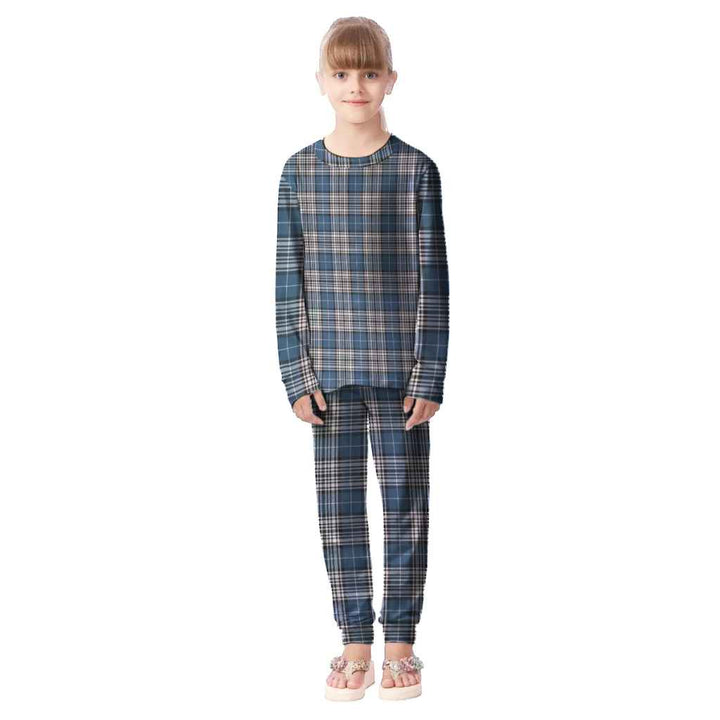 Scottish Napier Modern Clan Tartan Pajama Set Kid Front Side Tartan Plaid