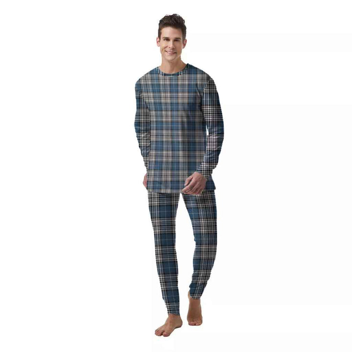 Scottish Napier Modern Clan Tartan Pajama Set  Men Front Side Tartan Plaid
