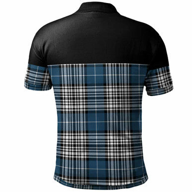 Scottish Napier Modern Clan Tartan Polo Shirt - Horizontal Style Back Side Tartan Plaid