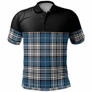 Scottish Napier Modern Clan Tartan Polo Shirt - Horizontal Style Front Side Tartan Plaid