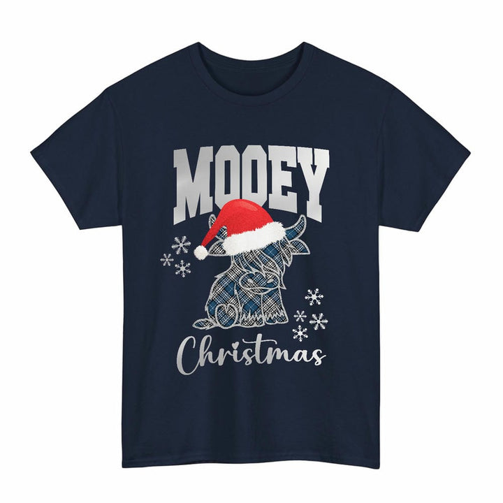 Scottish Napier Modern Clan Tartan T-Shirt - Mooey Christmas Tartan Plaid Navy Color