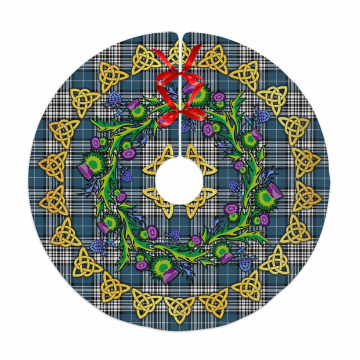 Scottish Napier Modern Clan Tartan Thistle Celtic Knot Christmas Tree Skirt No Tassels Tartan Plaid 1