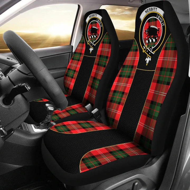 Scottish Nesbitt Clan Crest Tartan Car Seat Covers - Special Style 1