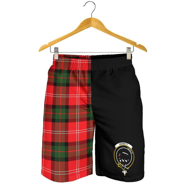 Scottish Nesbitt Clan Crest Tartan Half of Me Men's Shorts