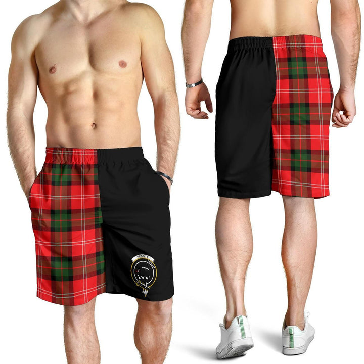 Scottish Nesbitt Clan Crest Tartan Half of Me Men's Shorts