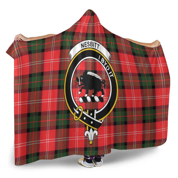 Scottish Nesbitt Clan Crest Tartan Hooded Blanket Tartan Plaid 2