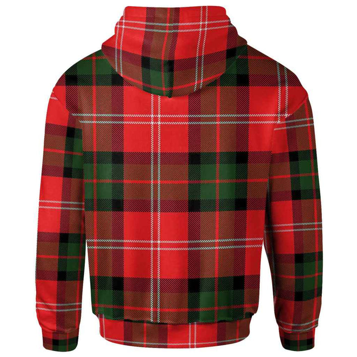Scottish Nesbitt Clan Crest Tartan Hoodie Back Side Tartan Plaid