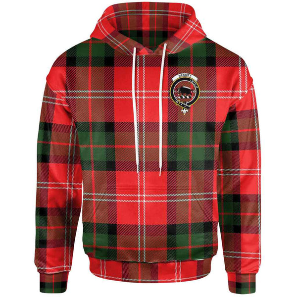 Scottish Nesbitt Clan Crest Tartan Hoodie Front Side Tartan Plaid