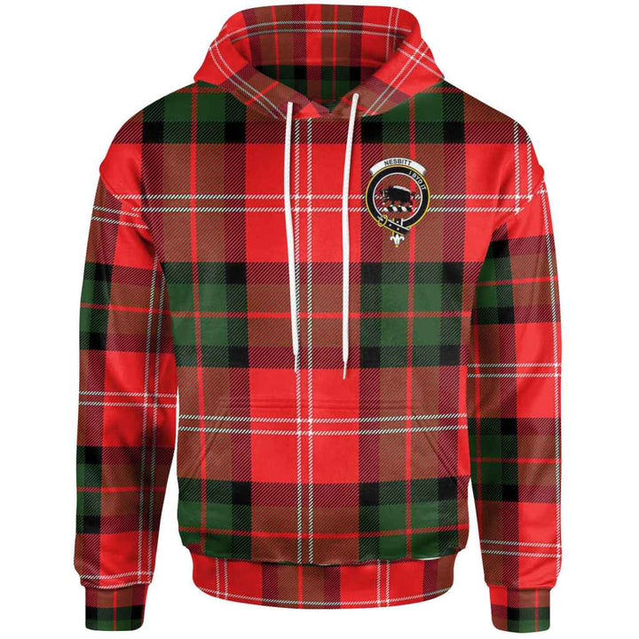 Scottish Nesbitt Clan Crest Tartan Hoodie Front Side Tartan Plaid