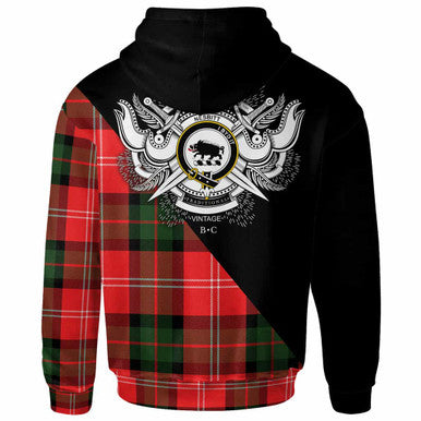 Scottish Nesbitt Clan Crest Tartan Hoodie - Military Logo Back Side Tartan Plaid