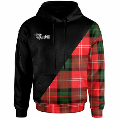 Scottish Nesbitt Clan Crest Tartan Hoodie - Military Logo Front Side Tartan Plaid