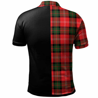 Scottish Nesbitt Clan Crest Tartan Polo Shirt - Half in Me Back Side Tartan Plaid