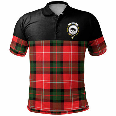 Scottish Nesbitt Clan Crest Tartan Polo Shirt - Horizontal Style Front Side Tartan Plaid