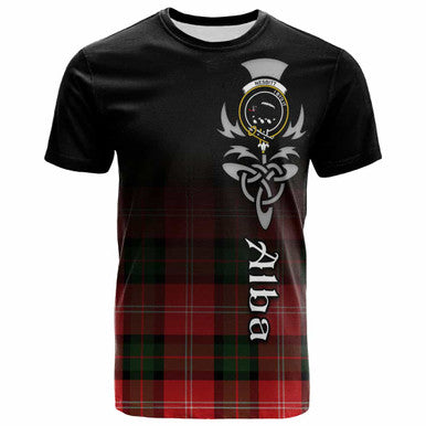 Scottish Nesbitt Clan Crest Tartan T-Shirt - Alba Gu Brath Family Crest Celtic Inspired Front Side Tartan Plaid