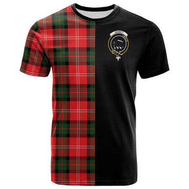 Scottish Nesbitt Clan Crest Tartan T-Shirt Half in Me Front Side Tartan Plaid