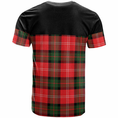 Scottish Nesbitt Clan Crest Tartan T-Shirt - Horizontal Style Back Side Tartan Plaid
