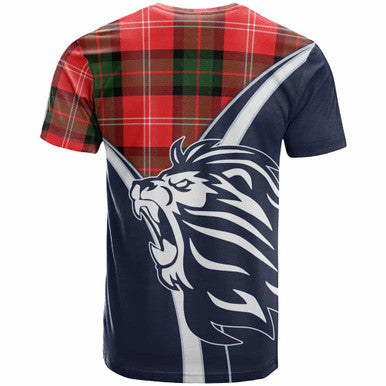 Scottish Nesbitt Clan Crest Tartan T-Shirt - Bend Style Back Side Tartan Plaid
