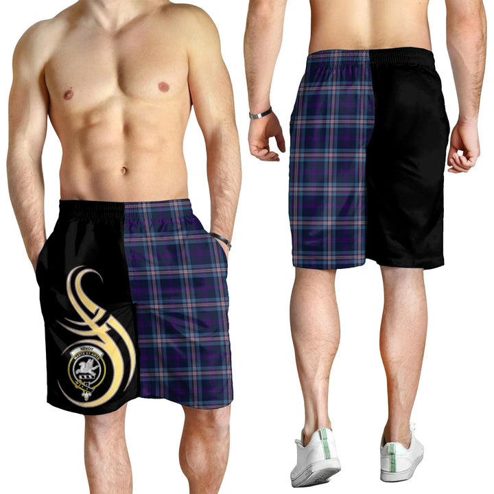 Scottish Nevoy Clan Crest Tartan Believe in Me Men's Shorts