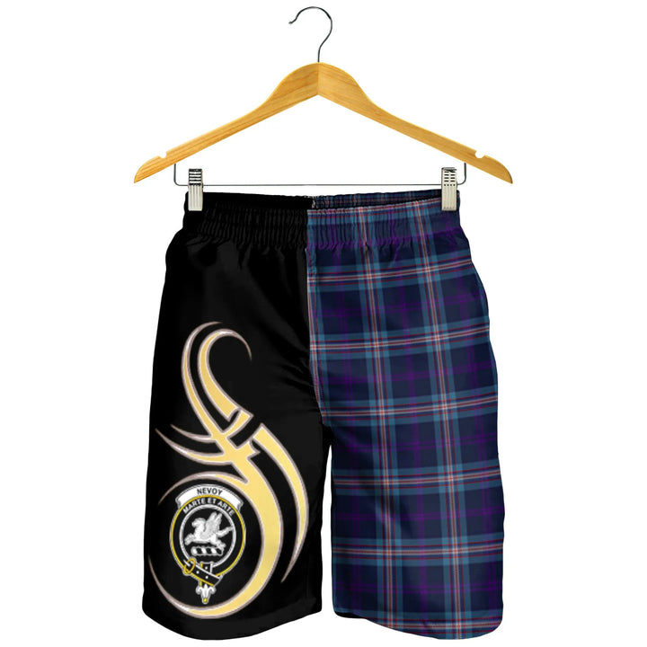 Scottish Nevoy Clan Crest Tartan Believe in Me Men's Shorts