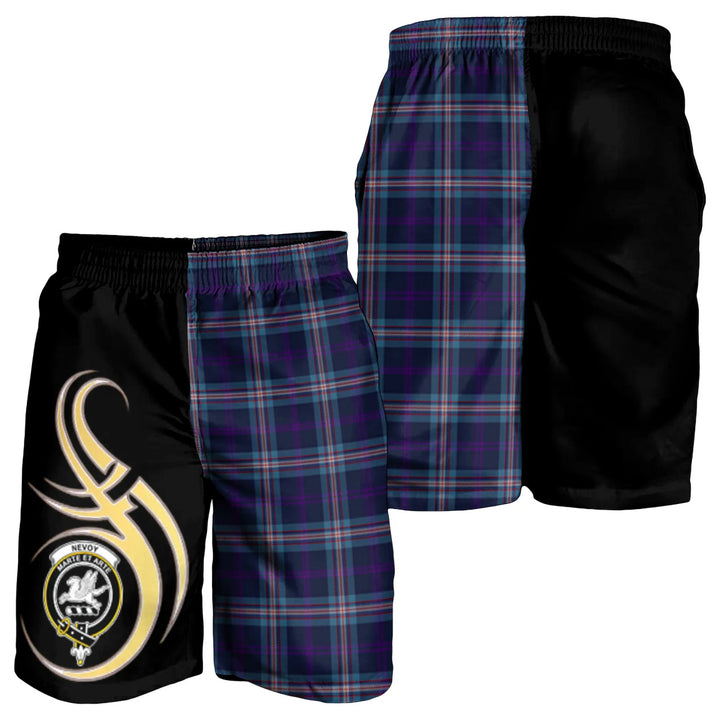 Scottish Nevoy Clan Crest Tartan Believe in Me Men's Shorts