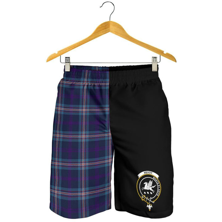 Scottish Nevoy Clan Crest Tartan Half of Me Men's Shorts