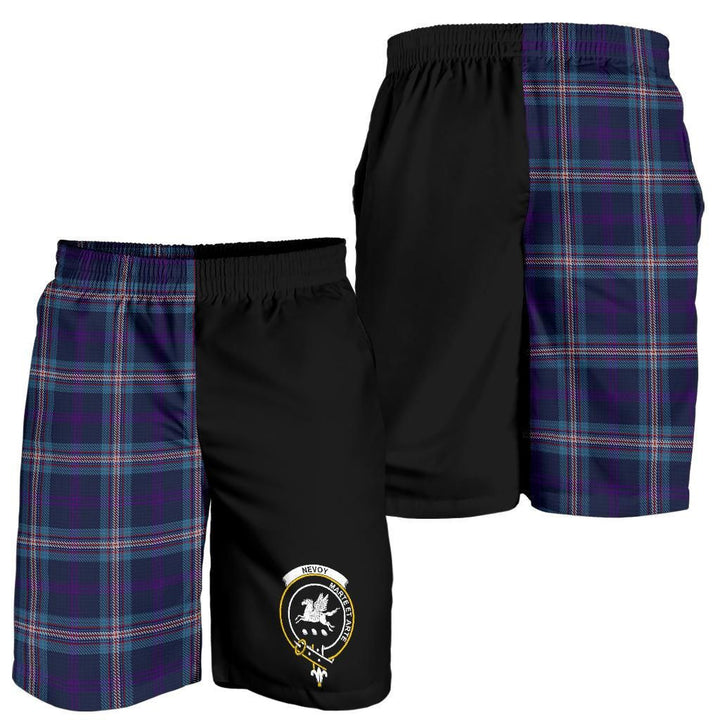 Scottish Nevoy Clan Crest Tartan Half of Me Men's Shorts