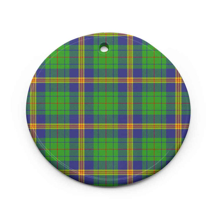 Scottish New Mexico Clan Tartan Ceramic Ornament Circle Shape Tartan Plaid