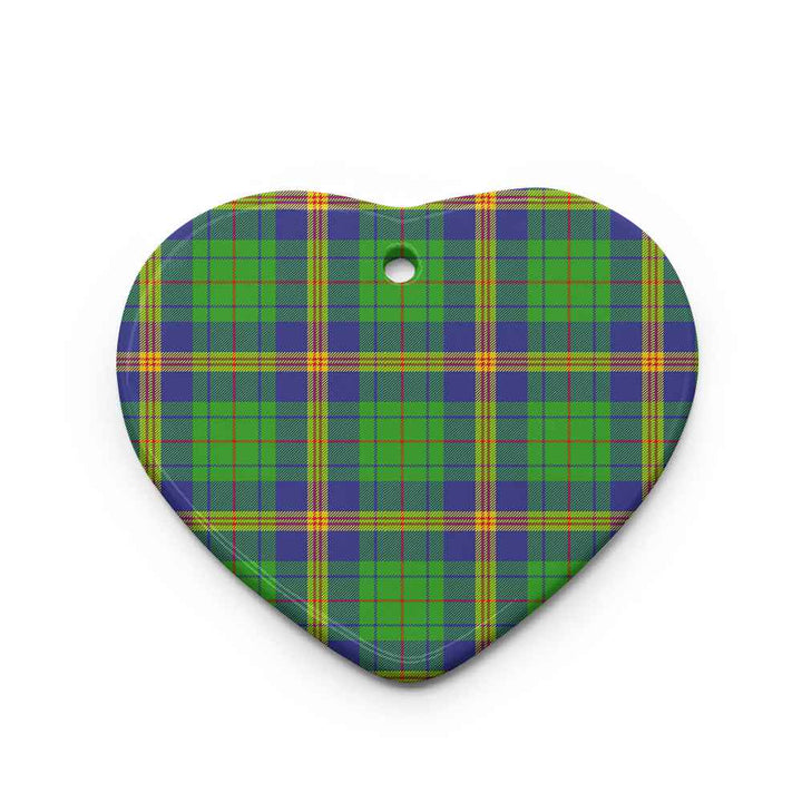 Scottish New Mexico Clan Tartan Ceramic Ornament Heart Shape Tartan Plaid