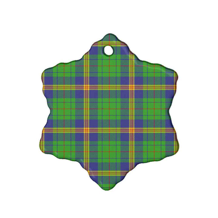 Scottish New Mexico Clan Tartan Ceramic Ornament Snow Flake Shape Tartan Plaid