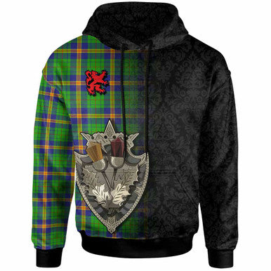 Scottish New Mexico Clan Tartan Hoodie - Half Thistle Flowers Celtic Design Front Side Tartan Plaid