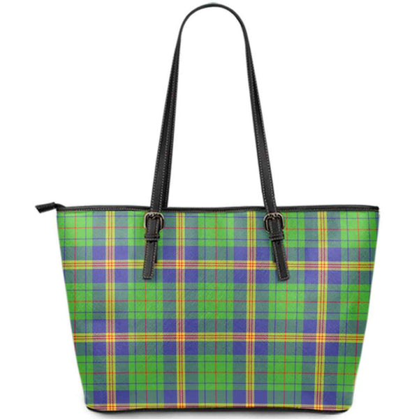 Scottish New Mexico Clan Tartan Leather Tote Tartan Plaid