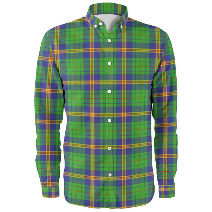 Scottish New Mexico Clan Tartan Long Sleeve Shirt Front Side Tartan Plaid