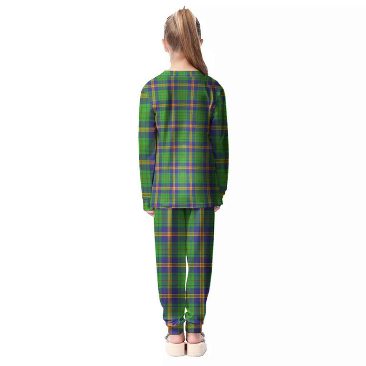 Scottish New Mexico Clan Tartan Pajama Set Kid Back Side Tartan Plaid
