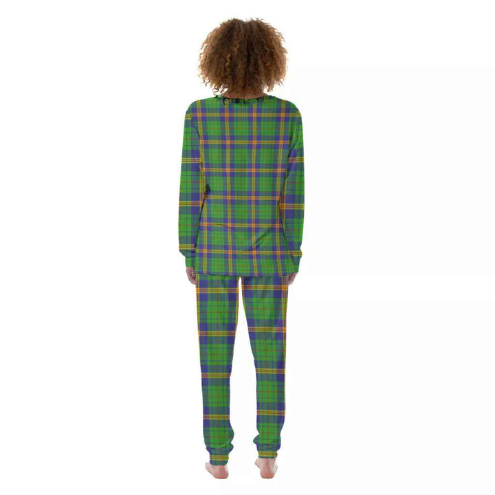Scottish New Mexico Clan Tartan Pajama Set Women Back Side Tartan Plaid