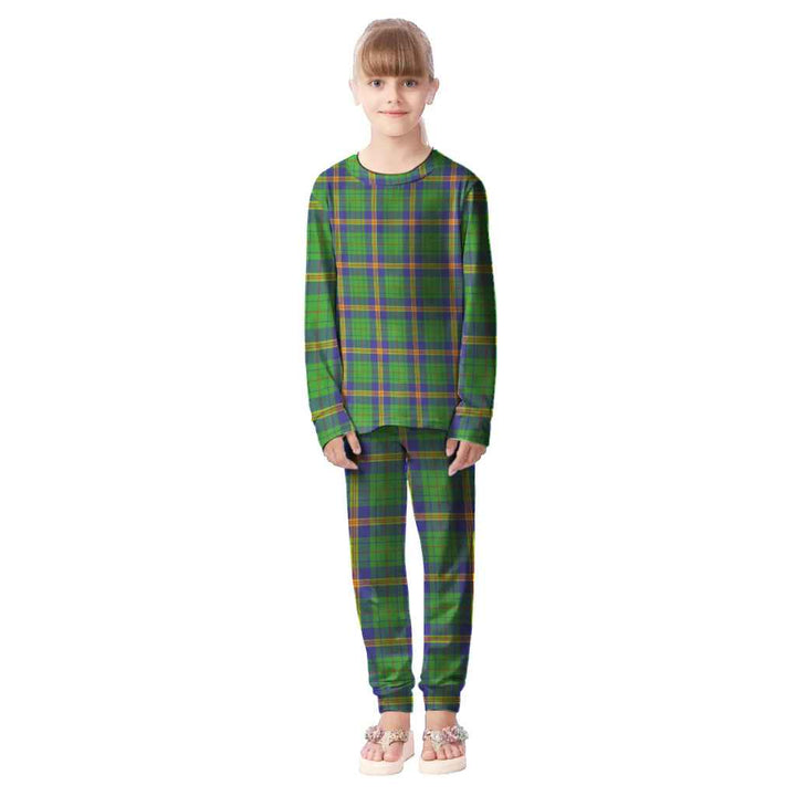 Scottish New Mexico Clan Tartan Pajama Set Kid Front Side Tartan Plaid